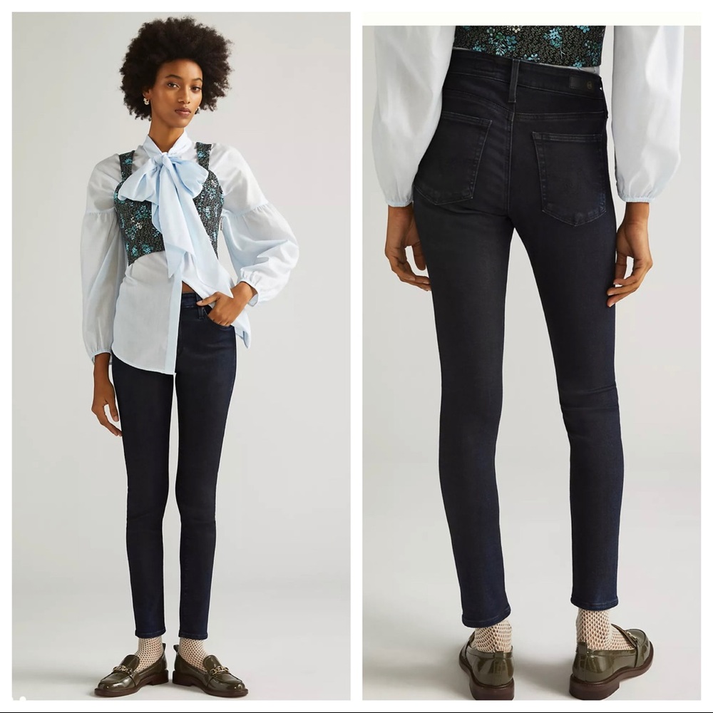 AG Farrah The High-Rise Skinny Dark Wash Jeans EUC Size 24